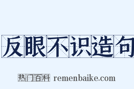反眼不识造句是什么意思的图片